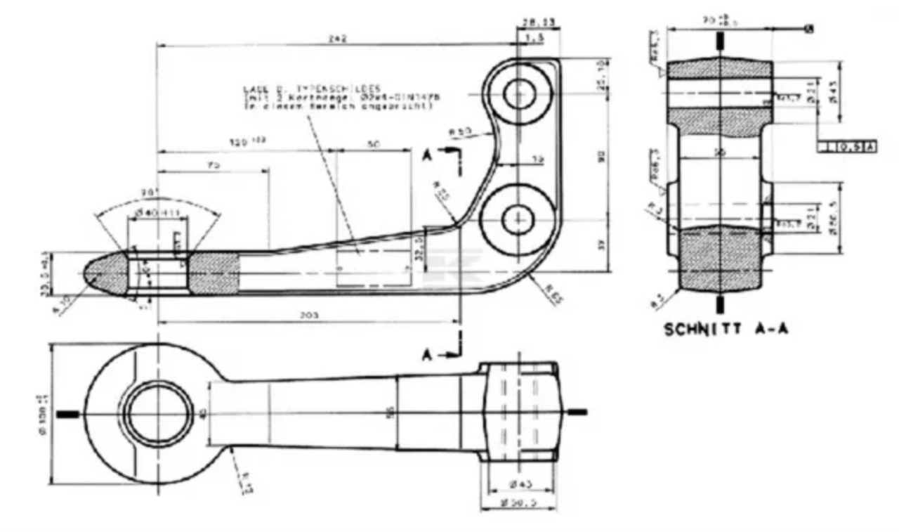Trækbom firkantet 74054-40D